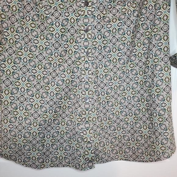 Lafayette 148 Geometric Print Button Down Blouse Sz 4 - Picture 5 of 11